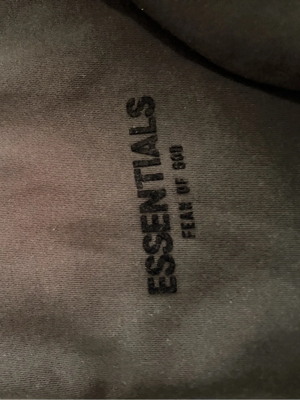 Essentials Black Graphic Logo hoodie black on black
